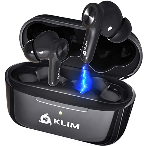 KLIM Pods V2 - Nuevo 2023 - Auriculares inalámbricos Bluetooth - Excelente Sonido - ANC - Ã“Ptimo Aislamiento - Emparejamiento fácil y rápido - Batería de Larga duración 24H - Cascos Bluetooth