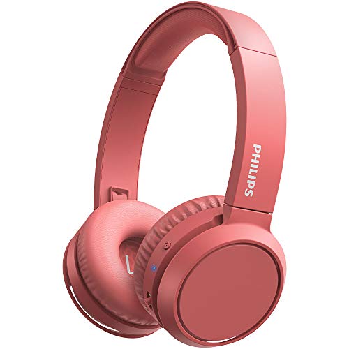 Philips H4205RD/00 Auriculares inalámbricos Bluetooth, On Ear (Bass Boost, 29 Horas de autonomía, Función de Carga rápida, Aislamiento acústico, Diseño Plegable) - Color Rojo Mate