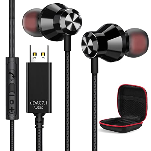 Auriculares PC con Micrófonos, Cancelación Ruido USB Auriculares para Portátil, Auriculares Gaming con Controles Audio Función Silencio Headset para Juegos Ligeros para Oficina Transmisión En Vivo PS4