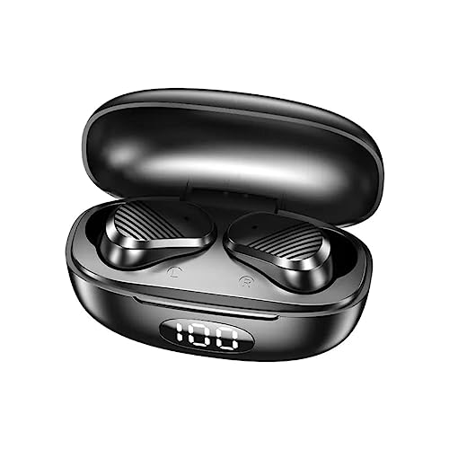 OVSO Auriculares T2 TWS Mini Auriculares inalámbricos con tecnología LED,300mAh Estuche de Carga Total Reproducción 48H,Compatible con Sistemas Android y iOS