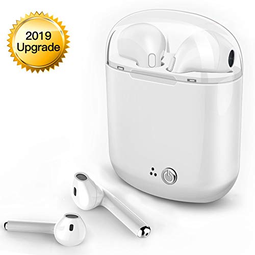 Auriculares Inalámbricos Bluetooth 5.0, con Mini Twins Estéreo In-Ear Deportivos Auriculares con Micrófono Incorporado IPX7 con Caja de Carga para iOS y Android