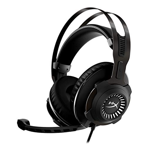 HyperX Cloud Revolver – Auriculares para juegos con sonido envolvente HyperX 7.1, exclusiva espuma viscoelástica, cuero sintético de calidad, micrófono extraíble con cancelación de ruido