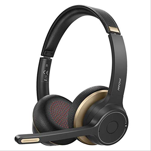 Auriculares Inalámbricos Bluetooth Mpow Hc5 con Reducción De Ruido Y 22 Horas De Duración De La Batería, Auriculares Claros para Centro De Llamadas China Negro y Oro