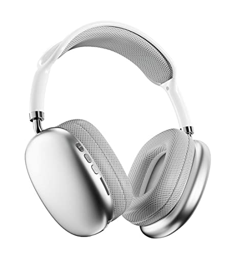 Genérico ND Auriculares Inalámbricos Bluetooth 5.1 Over Ear, 20H de Reproducción, Estéreo HiFi con Micrófono, Casco Diadema Ligero Extensible y Plegable Blanco