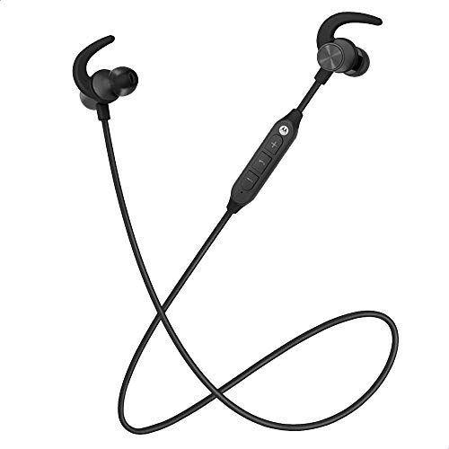 Motorola Lifestyle Verveloop 105 - Auriculares Deportivos inalámbricos con Bucle y Resistencia al Agua IPX5 y diseño magnético sin enredos, Color Negro