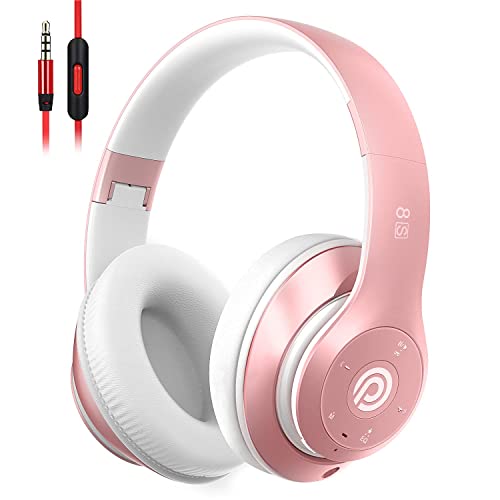 8S Auriculares Inalámbricos, Audífonos Inalámbricos Bluetooth Plegables HiFi con Micrófono Incorporado y Control de Volumen Eliminación de Ruido, Soporte Micro SD/TF/FM, para iPhone/Samsung/iPad/PC