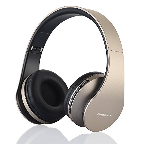 PowerLocus Auriculares Inalámbricos Bluetooth, Auriculares Bluetooth Diadema, Cascos Bluetooth con Micrófono, Hi-Fi Stereo Sonido, Graves Profundos, Audifonos Plegables para iPhone/Android/PC/Viajes