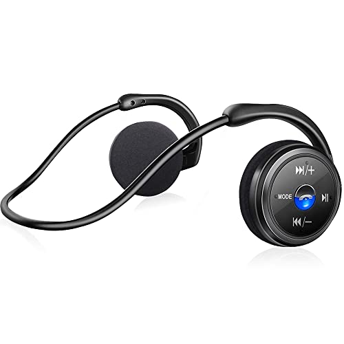 Auriculares Bluetooth Deportivos, Cascos Inalambricos Auriculares Bluetooth Deportivos con Micrófono, Estéreo, 12 Horas de Juego, Soporte Tarjeta TF Jugar y Radio FM, Impermeable Sudor, Senderismo