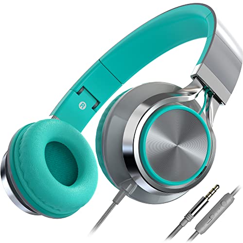 AILIHEN C8 Auriculares para niñas con micrófono y Control de Volumen Auriculares Ligeros Plegables para tabletas iPad Smartphones Computadora portátil PC