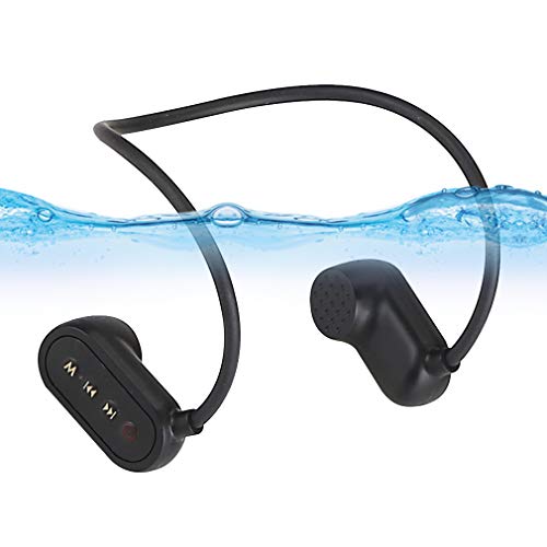 AQUYY IPX8 Impermeable Auriculares Bluetooth 5.0 para Natación y Correr con Memoria 32G, Auriculares Inalambricos de Conducción ósea Reproductor de Música MP3, Cascos Deportivos con Microfono 32GB