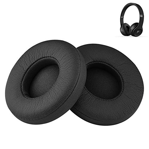 Almohadillas de repuesto Solo 2/Solo 3 de piel de proteína de espuma viscoelástica compatible con auriculares Beats by Dr DRE Solo3 Wireless Solo2 Wired/Wireless A1796/B0518/B0534 (negro)