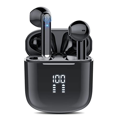 Auriculares Bluetooth 5.3, 2023 Auriculares Inalámbricos con 4 Mic Cancelación de Ruido Llamadas en HD, In Ear Cascos Inalambricos HiFi Estéreo, IP7 Impermeable Control Táctil 25H Audifonos Deportivos