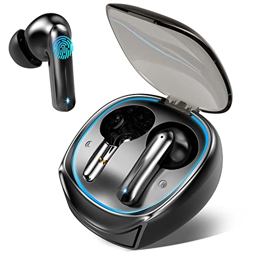 Smoonigh Auriculares Inalambricos Bluetooth 5.3 Estéreo con 4 HD Mic Cascos Inalambricos ENC Cancelacion de Ruido e Control Táctil, 40 Horas Cascos Gaming con Retraso ultrabajo de 50ms, Dual Mode