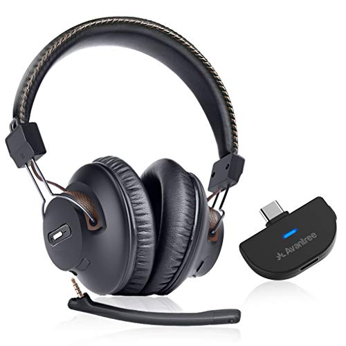 Avantree C519M - Auriculares Bluetooth con Micrófono para PS5 y Switch, Inalámbricos con Adaptador USB C para PC y Portátil, Baja Latencia, Admite Dos Auriculares, Tiempo de Reproducción de 40 Horas