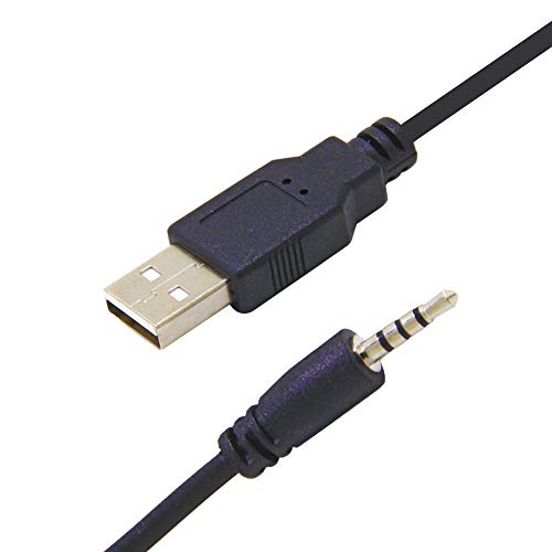 Ancable Cable Carga USB de Repuesto 1M para Auriculares JBL Synchros E40BT/E50BT/ J56BT Cable deCarga USB 2,5 mm