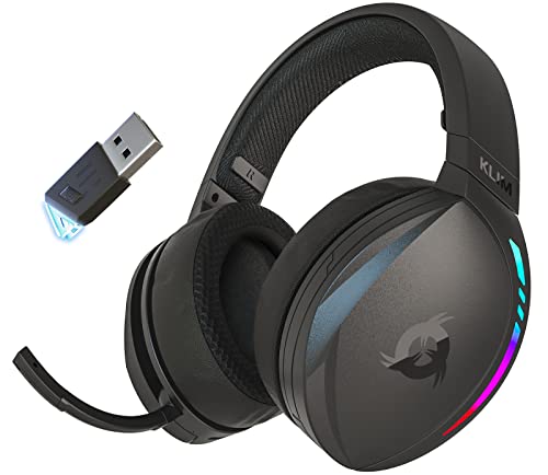 KLIM Panther - Cascos Gaming Inalámbricos RGB - NUEVOS 2023 - Auriculares Gaming Inalámbricos con microfono - Sonido 3D y cancelación de Ruido - Cascos con micrófono - Cascos PC PS5 PS4 Switch