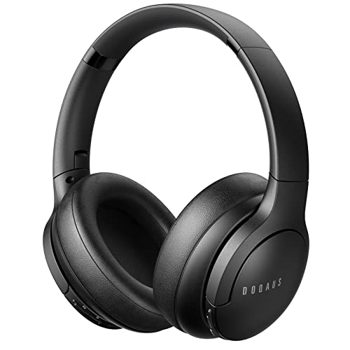 DOQAUS Auriculares Inalámbricos Bluetooth V5.3, 52 Hrs de Reproducción Auriculares Inalambricos Diadema con 3 Modos EQ, HiFi Estéreo,Auriculares Cascos con Micrófono para Móviles/Xiaomi/TV/PC-Negro