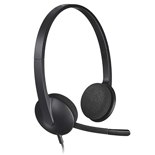 Logitech H340 Auriculares con Cable, Sonido Estéreo con Micrófono con Supresión de Ruido, USB, PC/Mac/Portátil/Chromebook - Negro