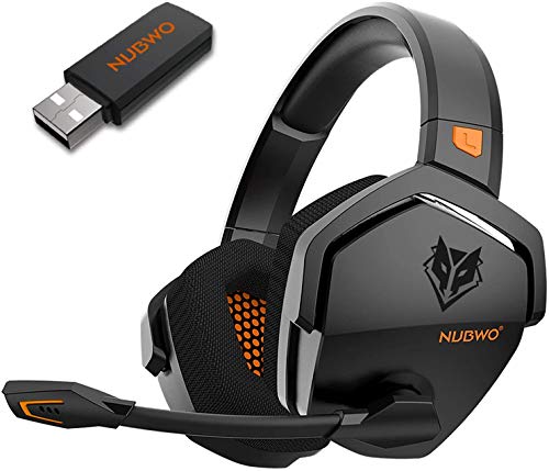 NUBWO G06 Auriculares inalámbricos para PS5, PS4, PC, auriculares para juegos con cancelación de ruido y micrófono, más de 17 horas de uso inalámbrico