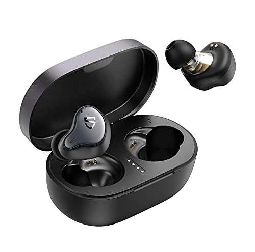 SoundPEATS H1 Auriculares Inalámbricos Bluetooth 5.2, Driver Doble híbrido de Knowles QCC3040 AptX Adaptive, TrueWireless, 4-Micrófonos y CVC 8.0, Carga Inalambrica USB-C, 40H, Modo de Juego