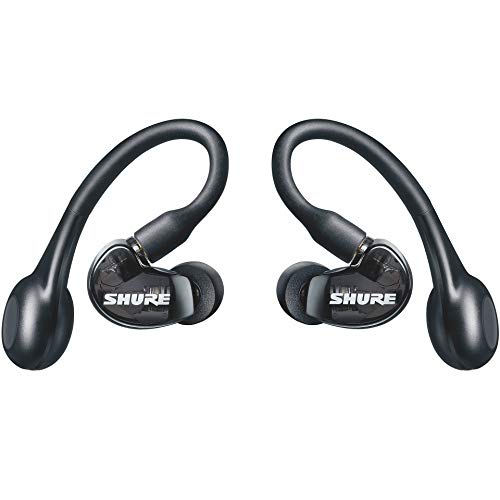 SHURE AONIC 215 - Auriculares inalámbricos, True Wireless Earbuds, bajos profundos, Bluetooth 5, sobre la oreja, estuche de transporte con función de carga, Negro