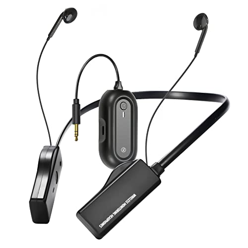 FULAIM Auriculares inalámbricos con Monitor de 2,4 G con transmisor Recargable y Mini Receptor, Sonido de Alta fidelidad, 28 Horas de duración de la batería para Escenario, Twitch, TikTok, LiveStream