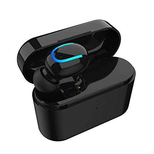 Auriculares Bluetooth Inalámbricos,Miya In-Ear Bluetooth Mini Earbuds True Earphone con Caja de Carga para Deportes Wireless Headphones Bluetooth Earbuds para iPhone Huawei xiaomi Samsung-Negro