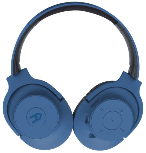 Avenzo - Auriculares Inalámbricos, Modelo AV626AZ, con Bluetooth, Cómodos y Adaptables, con Reproductor MP3, Auriculares Inalámbricos Diadema, Color Azul