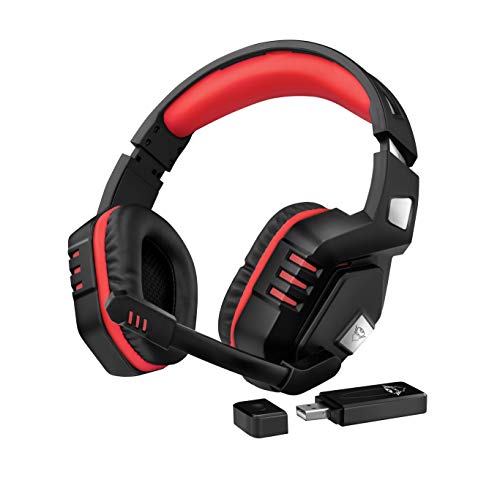 Trust GXT 390 Juga Auriculares inalámbricos para Gaming para PC y PS4, Color Negro