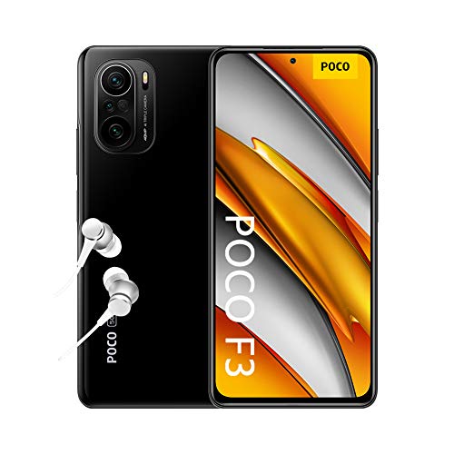 Xiaomi - POCO F3 5G - Smartphone 6+128GB, 6,67” 120 Hz AMOLED DotDisplay, Snapdragon 870, cámara triple de 48MP, 4520 mAh, Negro Nocturno (versión ES/PT), incluye auriculares Mi