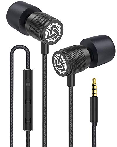 Ludos Ultra Auriculares In Ear con Cable y Microfono, Nueva Espuma Viscoelástica, Cable Duradero, Graves, Earphones para para iPhone, iPad, Samsung, Mi, Xiaomi, Huawei, Gaming, Deportivos, Ordenador