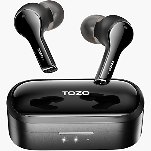 TOZO T9 Auriculares Inalambricos, Cascos Inalambricos Bluetooth Llamadas nítidas con 4 Mic, Auriculares Inalambricos Bluetooth 5.3 Reducción del Ruido De Las Llamadas, Sonido Personalizado