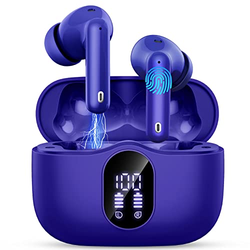 Auriculares Inalambricos Bluetooth 5.3, Auriculares Bluetooth HiFi Estéreo con HD Mic, Auriculares in ear IP7, Mini Cascos Inalambricos con LED Pantalla, Reproducción de 8H, para Deportivos Trabajos