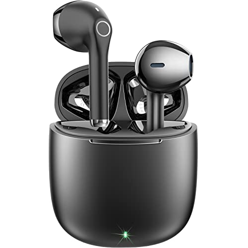 yobola Auriculares Inalámbricos, Auriculares Bluetooth 5.1 HiFi Estéreo, Cascos Inalambricos Bluetooth con Control Táctil, Micrófono Incorporado, IPX5 Deportivos, para Xiaomi Samsung iPhone Huawei