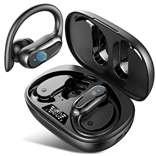 Auriculares Inalambricos Deportivos, Auriculares Bluetooth V5.3 con ENC Cancelación de Ruido, Sonido Premium, Graves Profundos, Cascos Inalambricos, 4 HD Mic, IP7 Impermeable In-Ear Auriculari Running