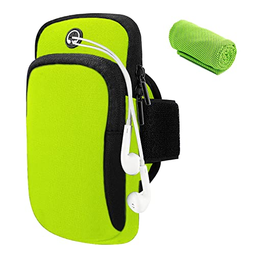 Impermeable Brazalete Movil Correr Deportivo, con Auriculares Soporte Bolsillo Brazo Bolsa Teléfono Cartera, para iPhone 12 11 Pro XS XR X 8 SE Samsung Galaxy Edge S9 S10 S20 Plus Note Huawei Móvil