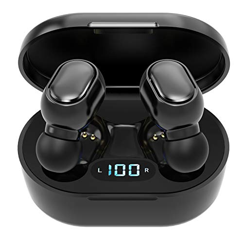 Auriculares Inalámbricos Bluetooth 5.0 en la Oreja con Caja de Carga, Micrófono Incorporado, Control Táctil, 40 Horas de Duración，Sonido Estéreo 3D HD,para iOS y Android-E5