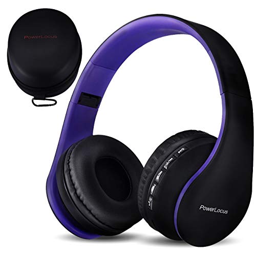 PowerLocus Auriculares Inalámbricos Bluetooth, Auriculares Bluetooth Diadema, Cascos Bluetooth con Micrófono, Hi-Fi Stereo Sonido, Graves Profundos, Audifonos Plegables para iPhone/Android/PC/Viajes