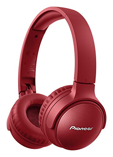 Pioneer S6 - Auriculares ANC inalámbricos (Plegable, reducción de Ruido, 30 Horas de reproducción, función de Carga rápida, Voz Sensible, Bluetooth 5.0), Color Rojo