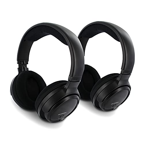 Metronic Auriculares estéreo inalámbricos para TV 480182 Duo, color negro