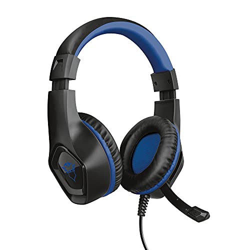 Trust Gaming Cascos PS4 & PS5 GXT 404B Rana Auriculares Gamer con Micrófono Plegable y Corto y Diadema Ajustable, Cable de 2 m, para Playstation 4 & 5 - Azul