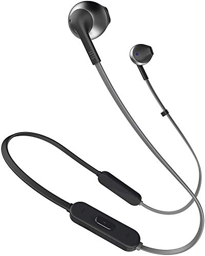 JBL Tune 205BT - Auriculares Inalámbricos intraurales con micrófono y mando a distancia con 3 botones, función de manos libres y diseño ergonómico con cable sin enredos, negro