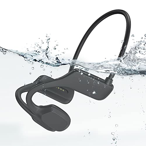 HONGNIX Auriculares Conducción Ósea Bluetooth Auriculares Deportivos Inalámbricos 32G Auriculares de oído Abierto, al Agua IP68 Auriculares Inalambricos para Nadar Correr Fitness Ciclismo