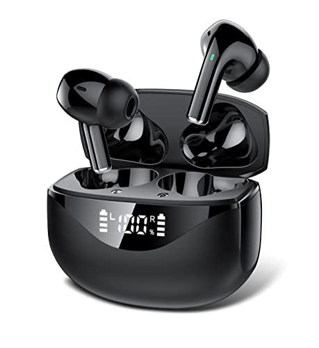 CASCHO Auriculares Inalambricos Bluetooth 5.3 in Ear ENC,Bajos Profundos Auriculares Inalambricos,Reproducción de 30H Pantalla LED Auriculares Bluetooth,IPX7 Impermeable Auriculares