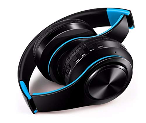 Auriculares inalámbricos Plegables para Huawei P Smart+ 2019 Smartphone Bluetooth Botones Ajustable Sonido Universal (Azul)