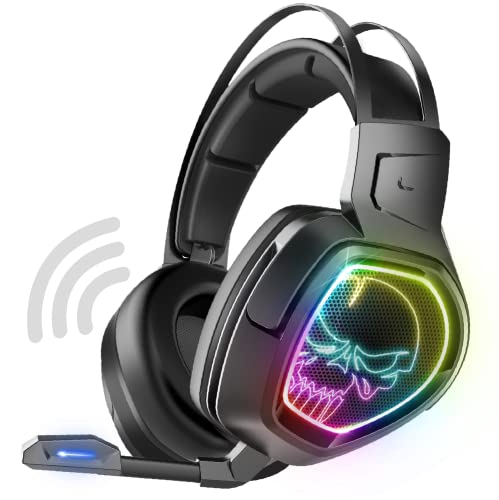 Spirit of Gamer | Auriculares Gaming Inalambricos RGB | Compatible PS5, PS4, Switch & PC | Cascos Gamer con Microfono | Tecnología inalámbrica de 2,4 GHz | Sonido 7.1 inmersivo | Aros Ajustables