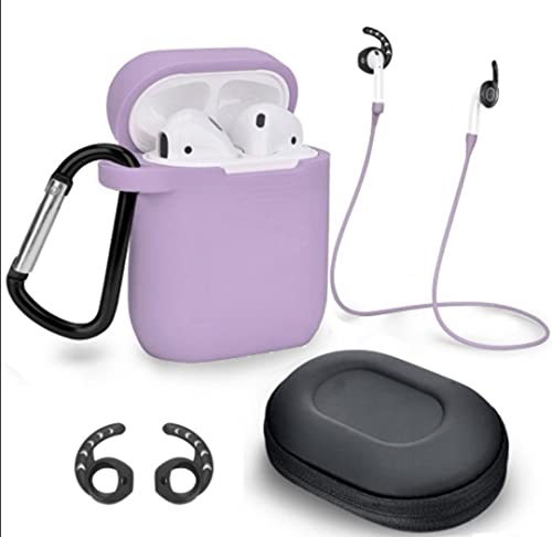 Funda de silicona ultra gruesa restaurada para Airpods 2 y 1 compatible con auriculares inalámbricos Bluetooth de Apple Set 5 en 1 Accesorios frontales para auriculares inalámbricos LED.