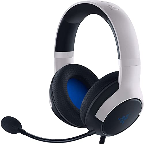 Razer Kaira X - Auriculares de juego con cable para PlayStation 5 + PC + Mac + Switch + Móvil (controladores de 50 mm, micrófono cardioide, control de volumen) Negro y Blanco