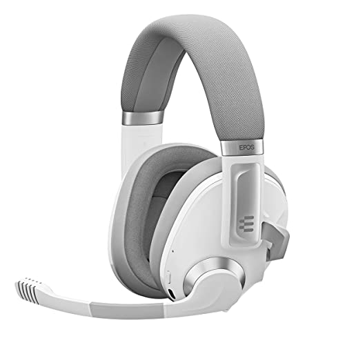 EPOS H3Pro Auriculares Inalámbricos Híbridos - Cascos Gaming para PC - Auriculares con Micrófono con Cancelación de Ruido Mejorada y Mezcla de Audio, Compatible con Windows 10 (Blanco)