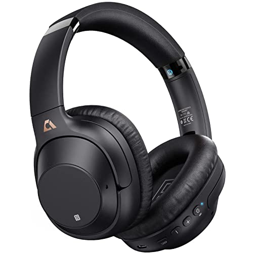 Ankbit Auriculares Bluetooth Inalámbricos Diadema ANC, Cascos Inalámbricos con Cancelación de Ruido Activa,90 Horas de Batería, Micrófono HD, Hi-Fi Sonido, Cómodos, Plegables, Graves Profundos